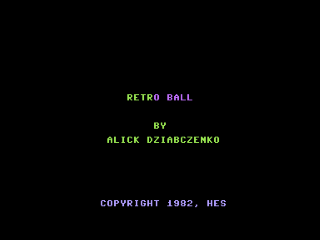 Retro Ball title screen for Commodore 64
